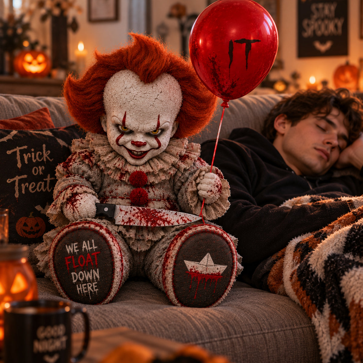 Pennywise IT Horror Custom Shape Pillow – Creepy Halloween Collector Gift