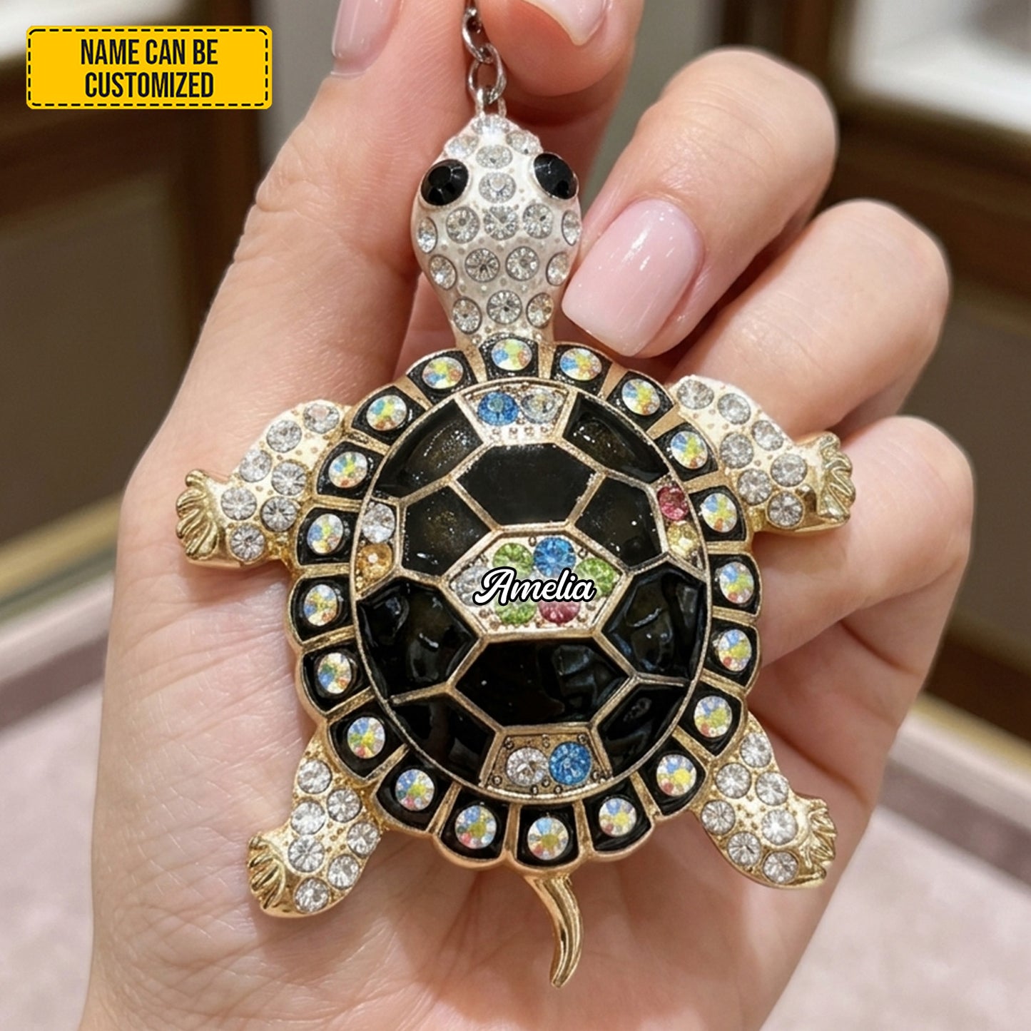 Sparkle Turtle - Personalized Acrylic Keychain