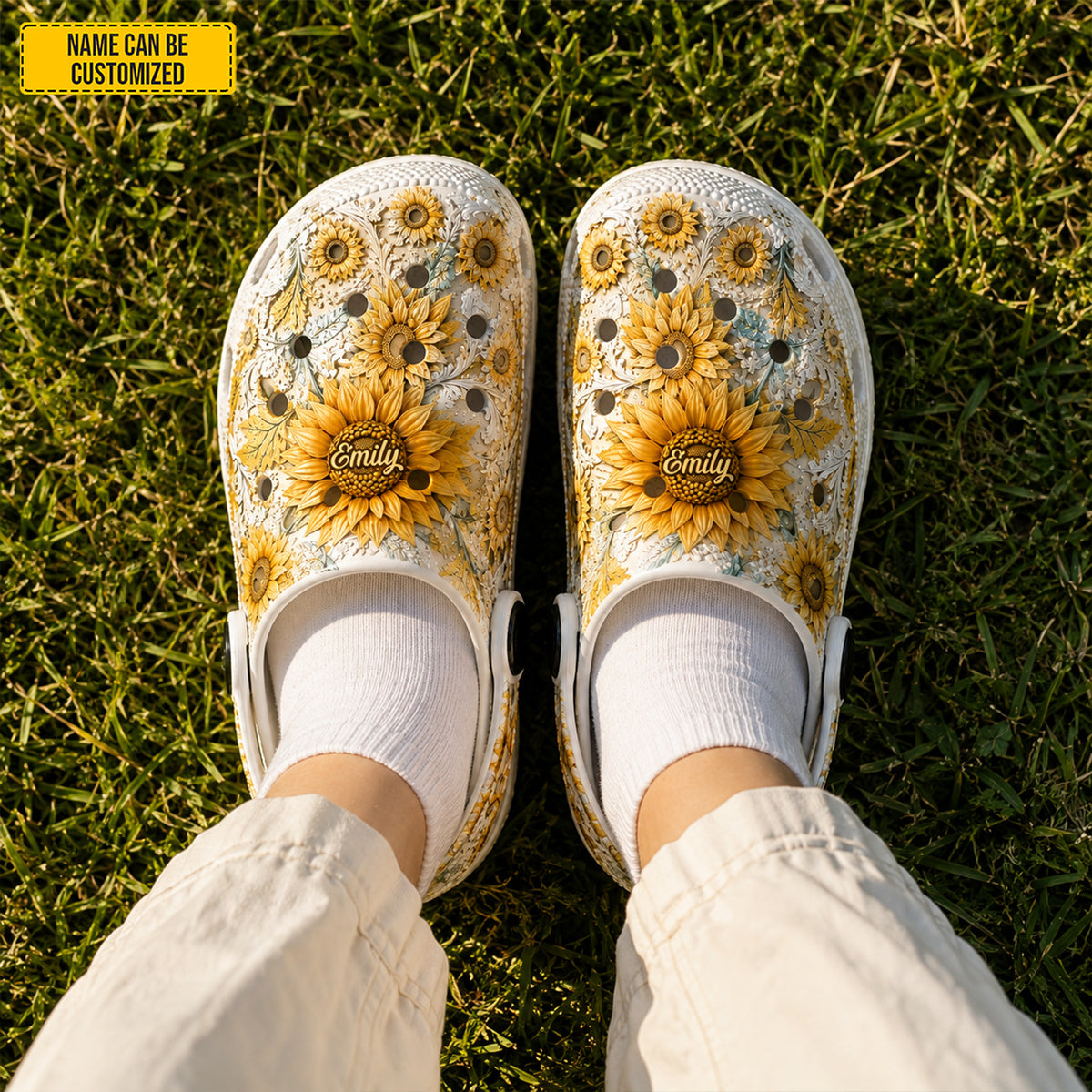 Personalized Sunflower Crocs