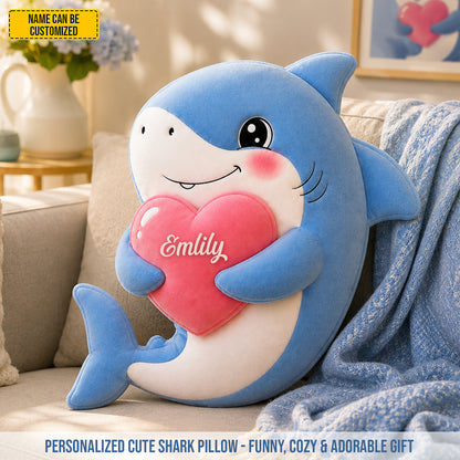 Personalized Cute Shark Custom Shape Pillow
