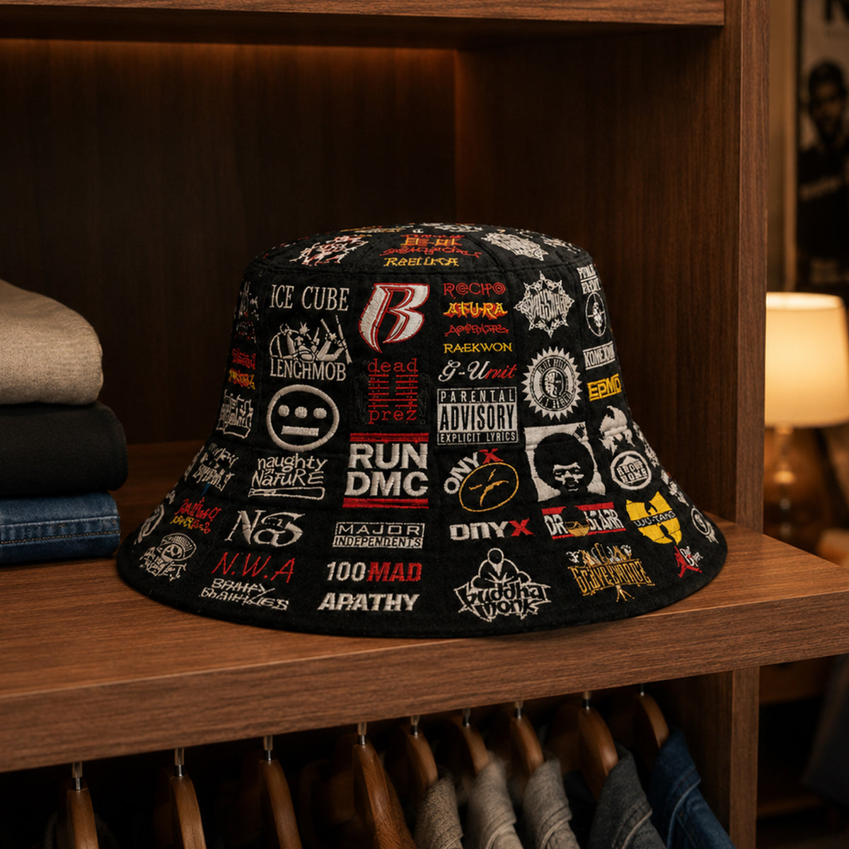Classic Golden 80’s & 90’s Hip Hop All Over  Bucket Hat Version 5
