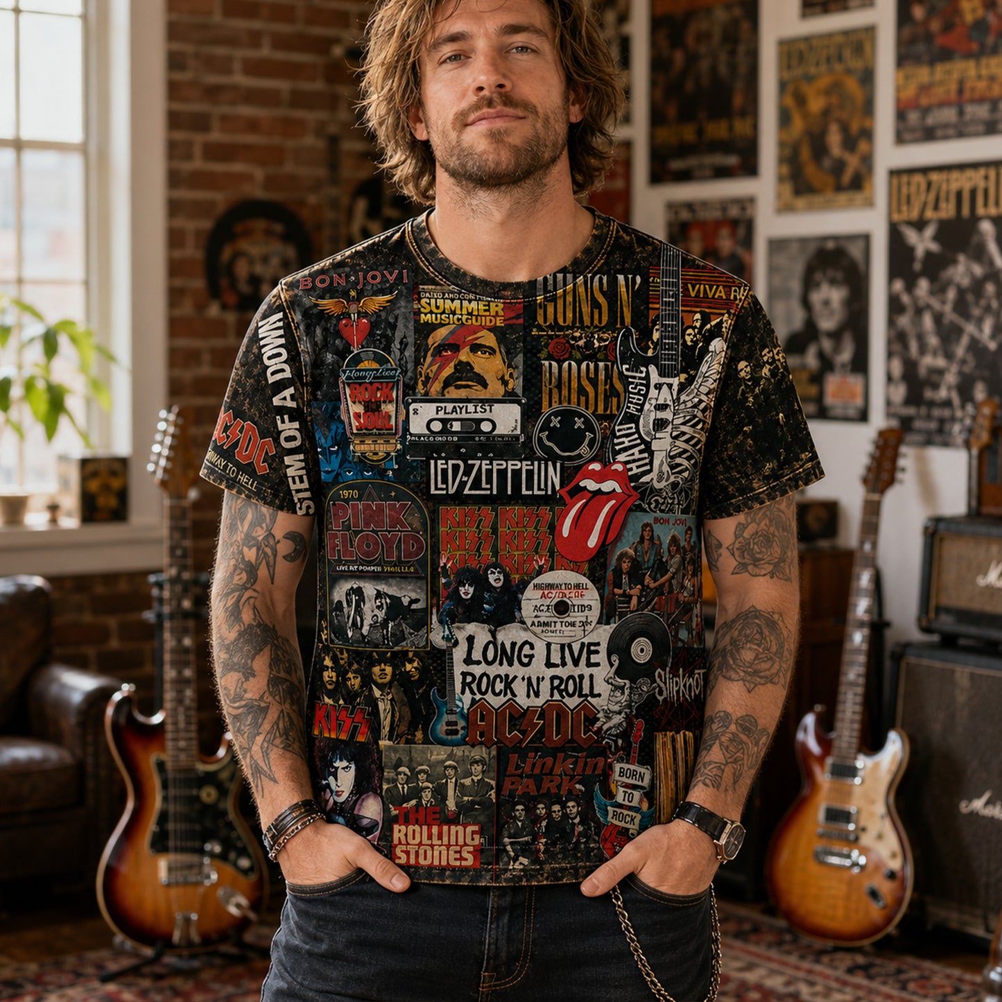 Rock Lover - Classic Legends All Over Print Shirt Version 2