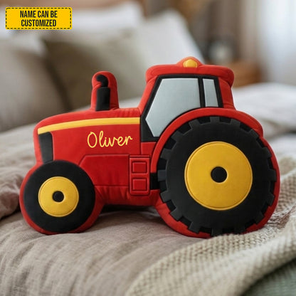 Personalized Cozy Tractor Shaped Pillow