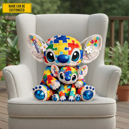 Personalized Autism Awareness Shaped Pillow