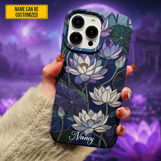 Personalized Lotus Stained Glass Phone Case
