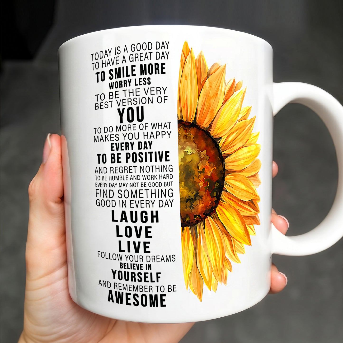 Sunflower Inspirational Ceramic Mug