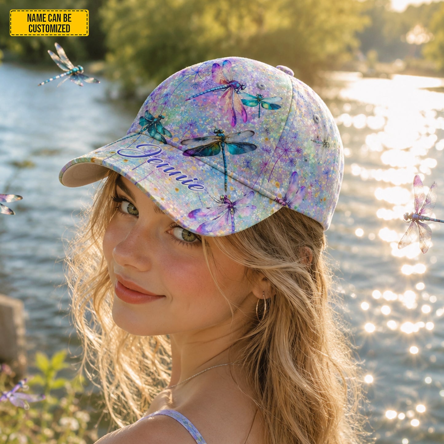 Personalized Colorful Dragonflies Classic Cap