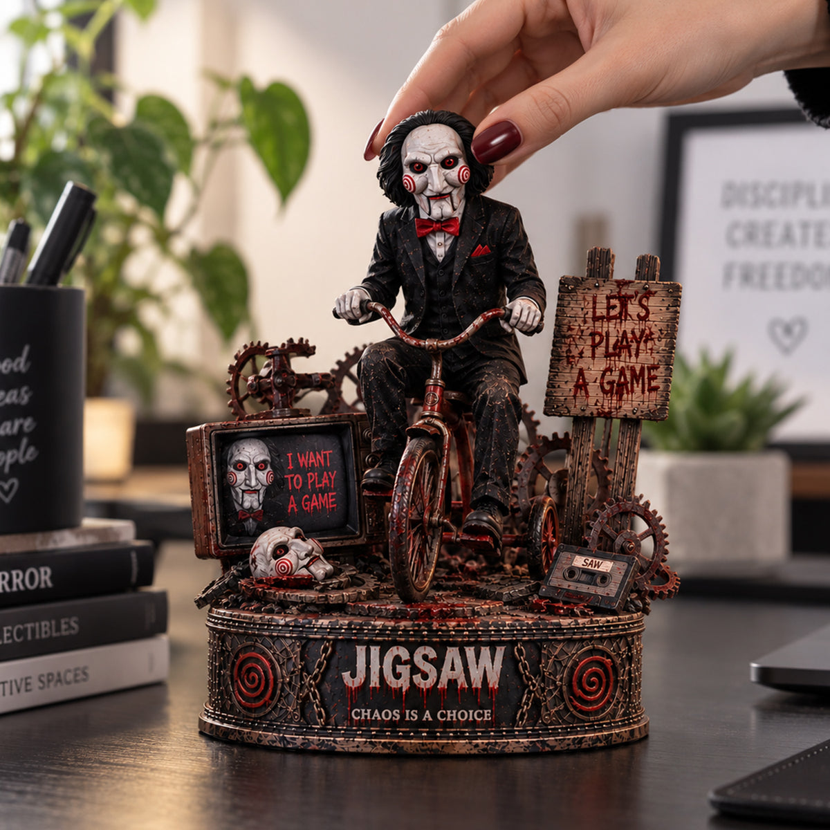 Jigsaw Let’s Play A Game Halloween - Horror Collectible Table Decor