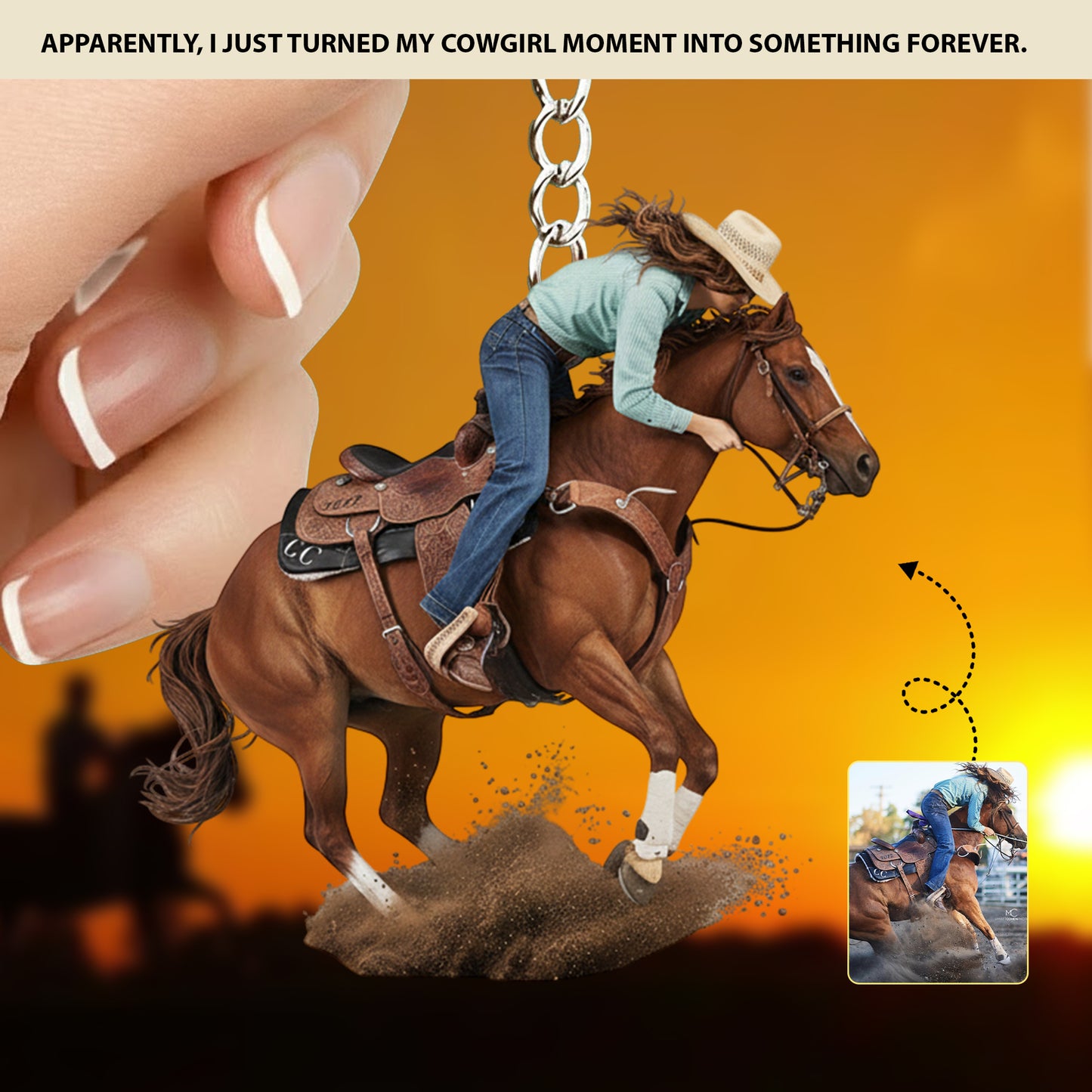 Rider Legend - Personalized Western Keychain