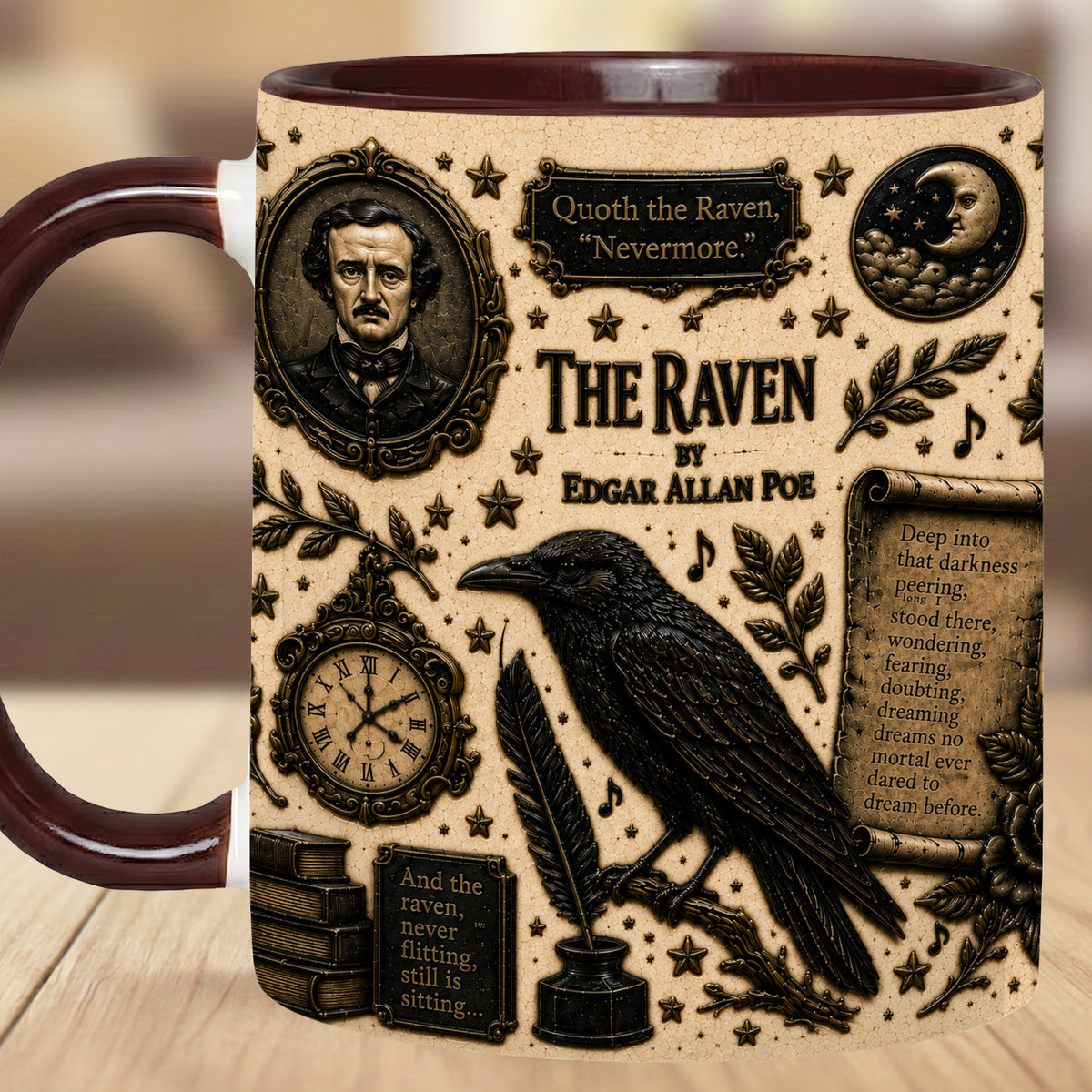 Raven Edgar Allan Halloween Accent Mug