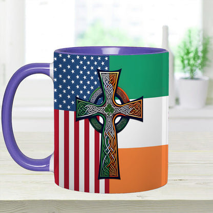 Irish-American Celtic Cross Accent Mug
