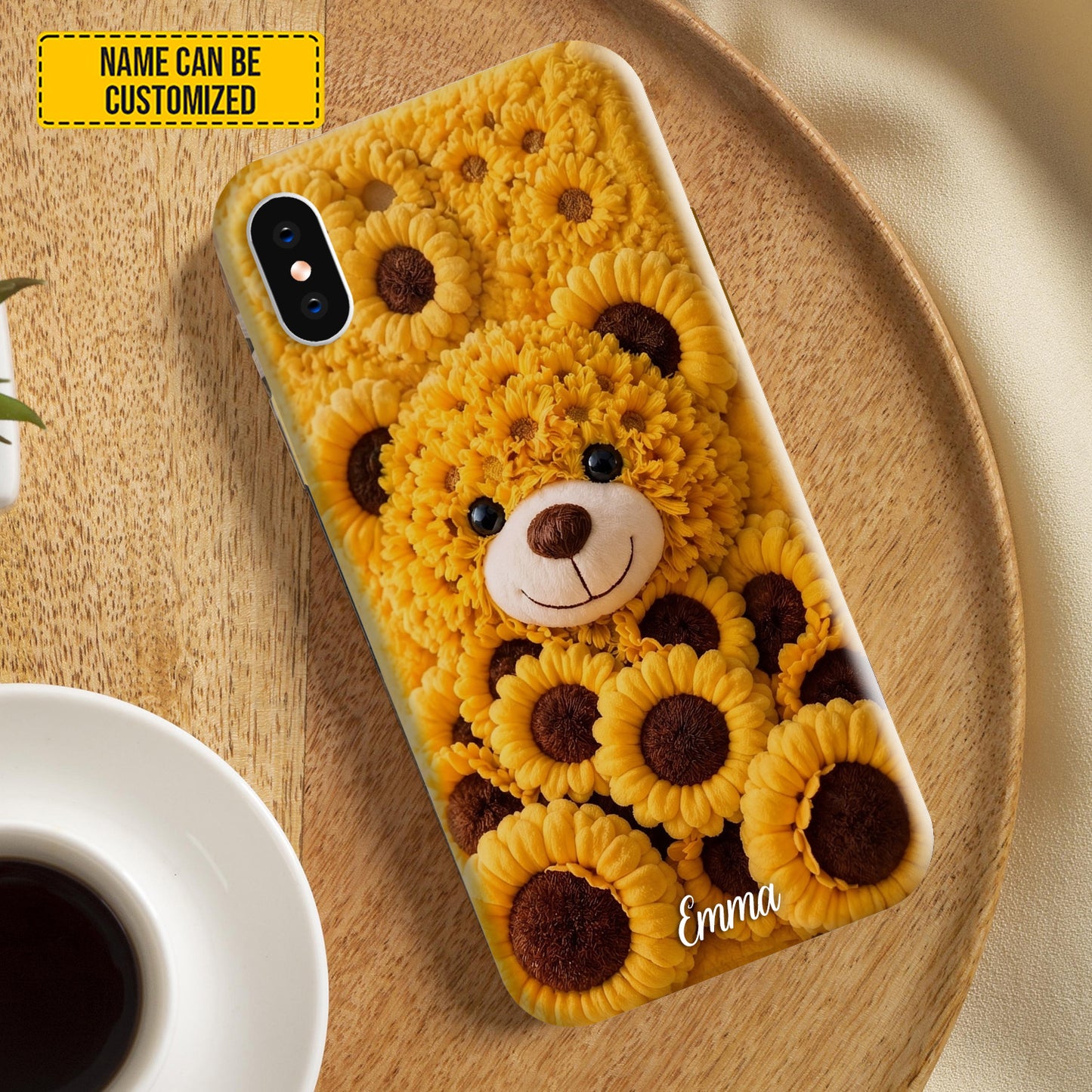 Personalized Sunflower Bear Phone Case