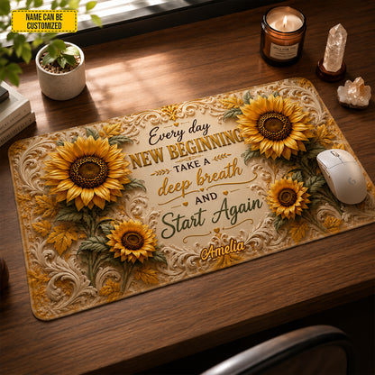 Sunflower New Beginnings – Personalized Desk Mat