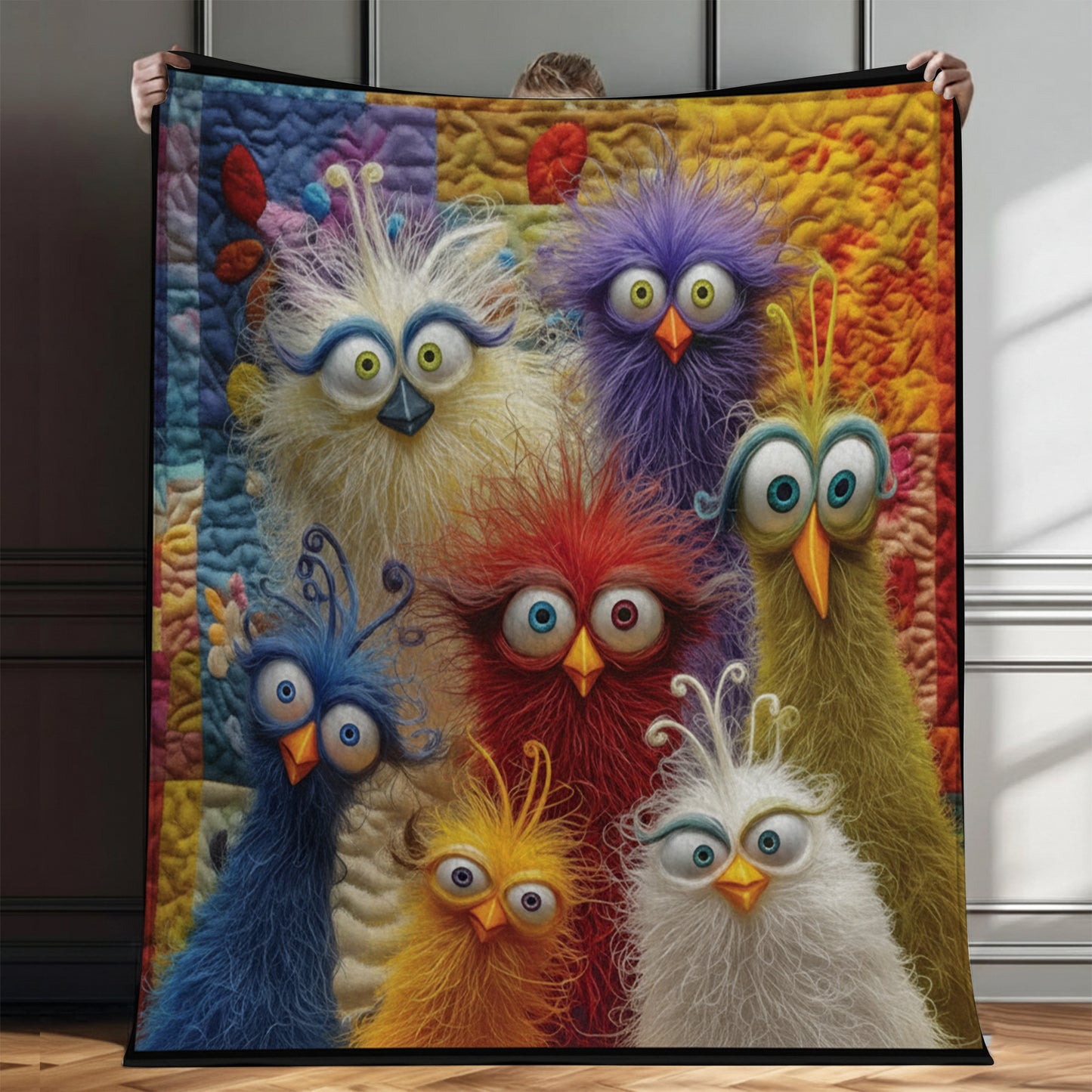 Personalized Funny Chicken Colorful Blanket