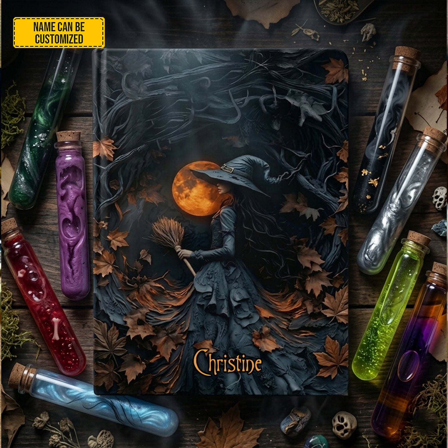 Personalized Beautiful Witch Leather Journal