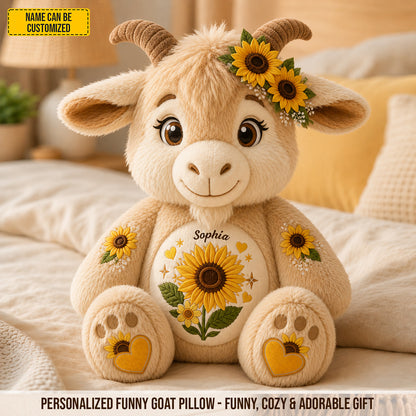 Personalized Cute Goat Custom Shaped Pillow