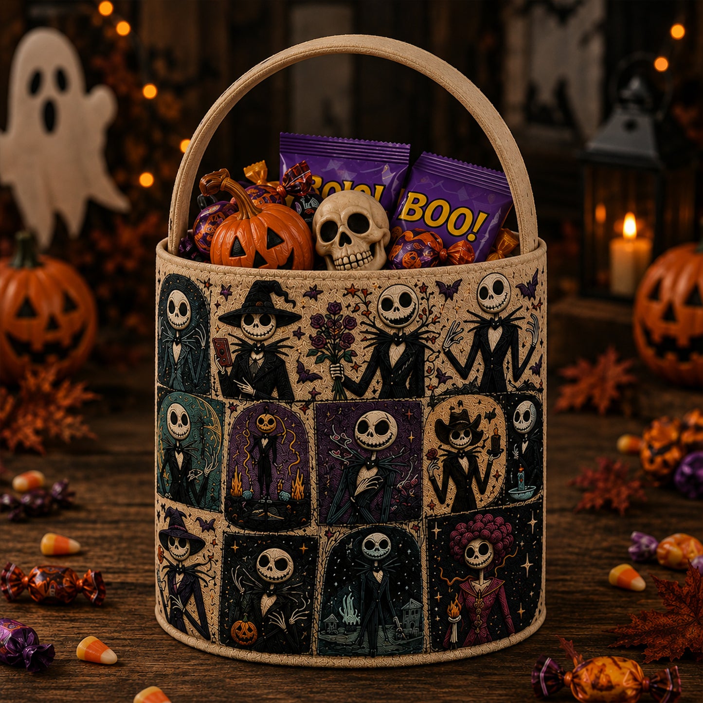 Halloween Skeleton Trick-or-Treat Candy Basket