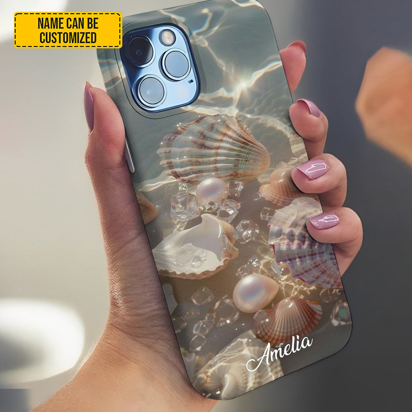 Personalized Seashell With Ocean Phone Case