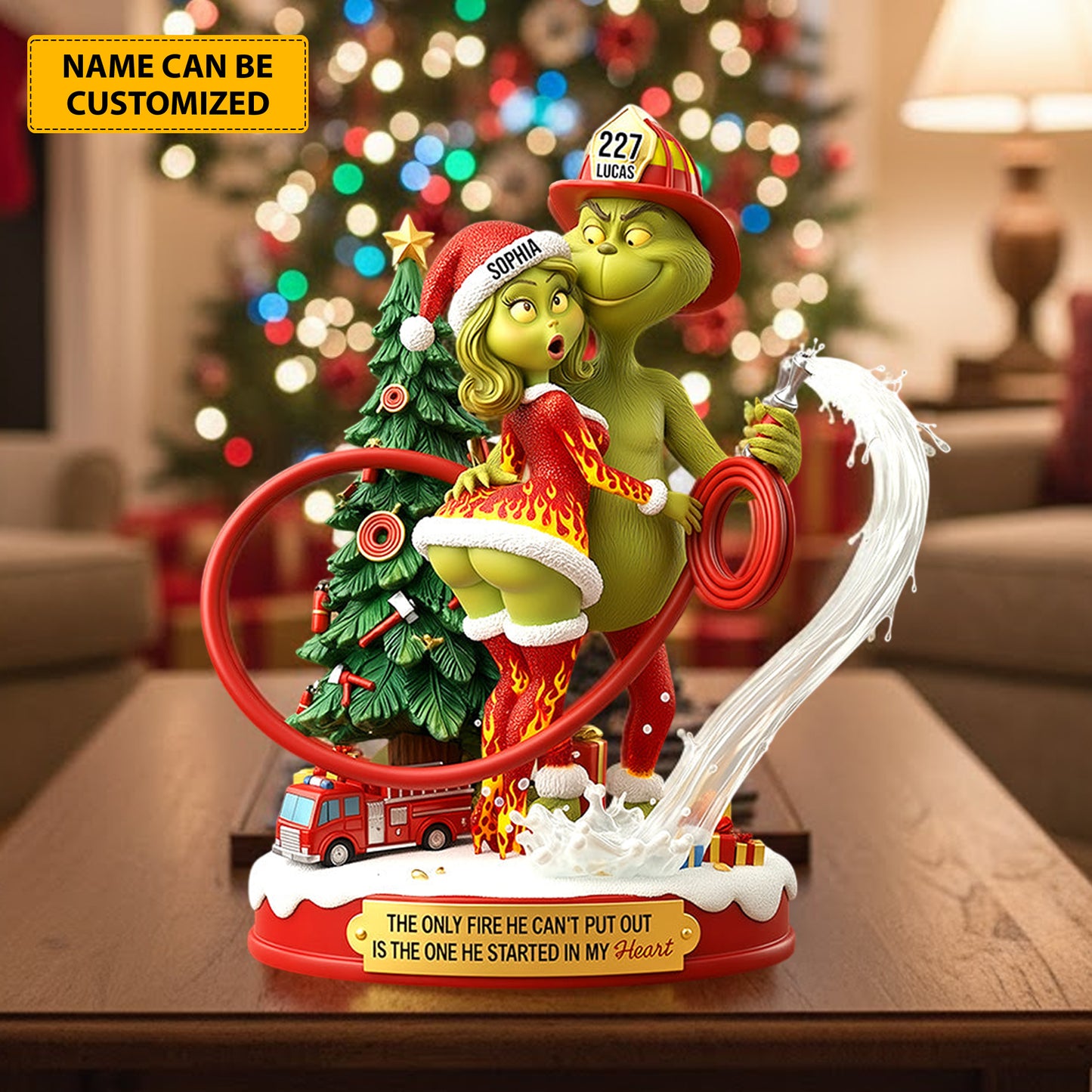 Naughty Green Lovers – Personalized Christmas Acrylic Plaque