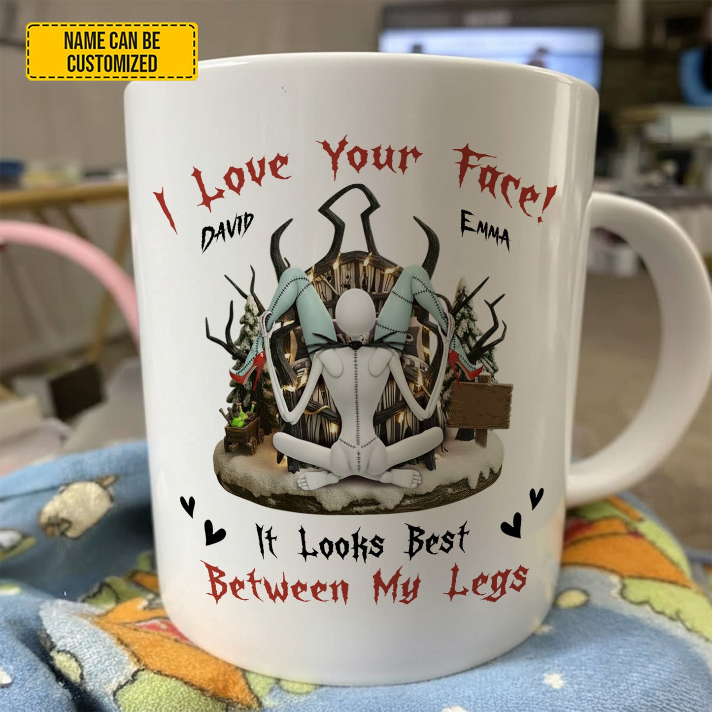 I Love Your Face! Couple Funny - Personalized White Mug