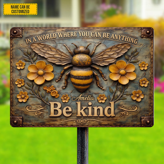 Be Kind - Personalized Bee Metal Sign