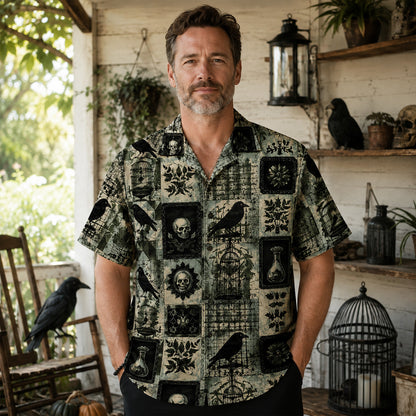 Raven’s Midnight Garden – Gothic Hawaiian Shirt