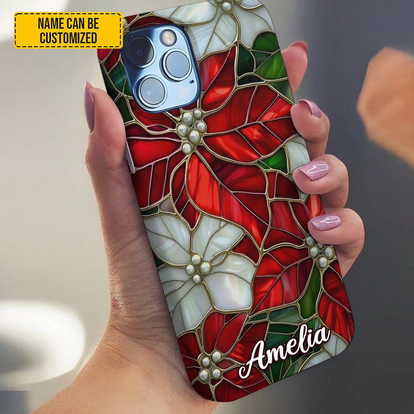Personalized Christmas Flower Phone Case