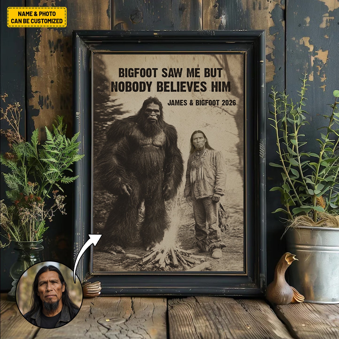 Bigfoot Saw Me But Nobody Believes Him - Personalized Poster Canvas