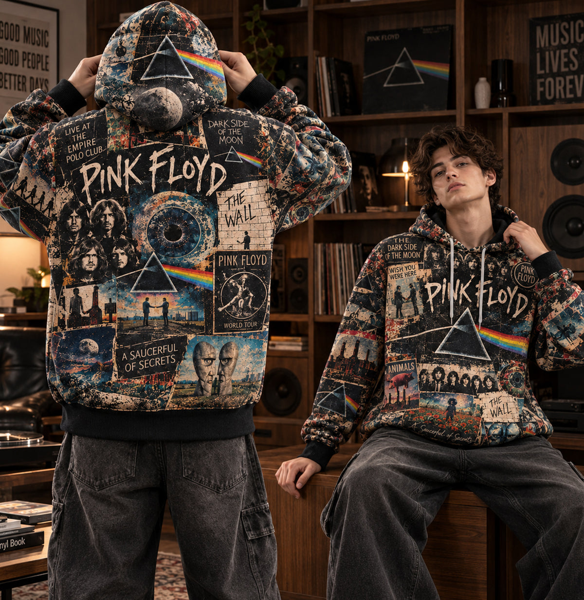 Pink Floyd Album Legacy All Over Print Hoodie