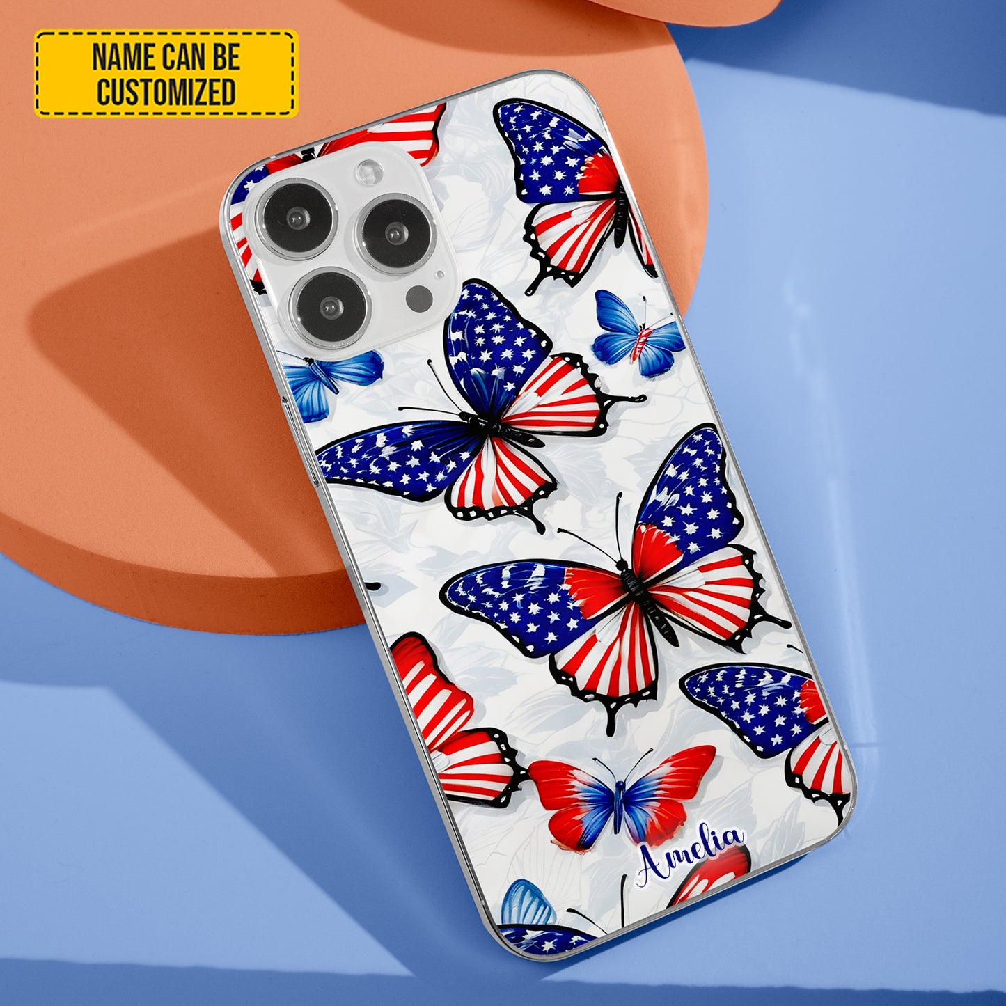 Personalized Patriotic Butterfly Phone Case