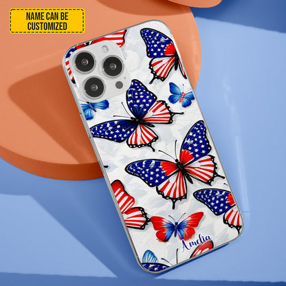 Personalized Patriotic Butterfly Phone Case