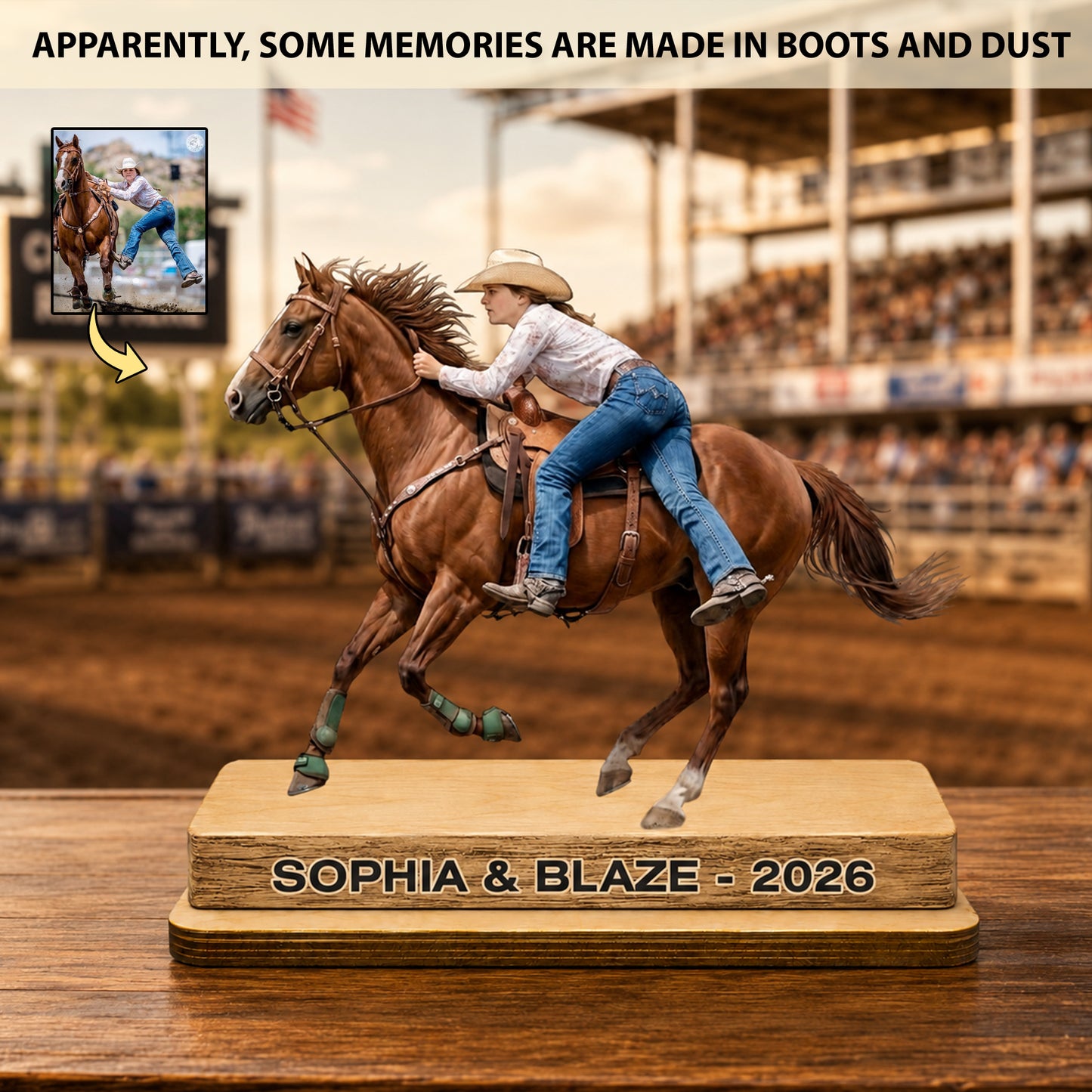 Forever Galloping – Personalized Horse Wood Plaque