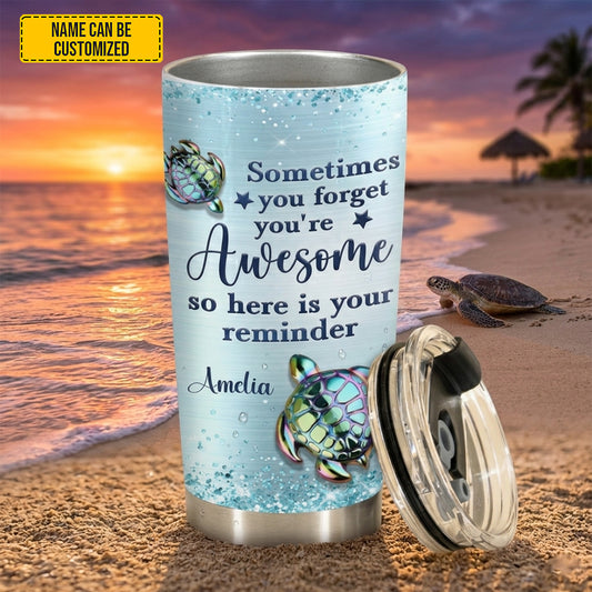 You're Awesome - Personalized Turtle Tumbler