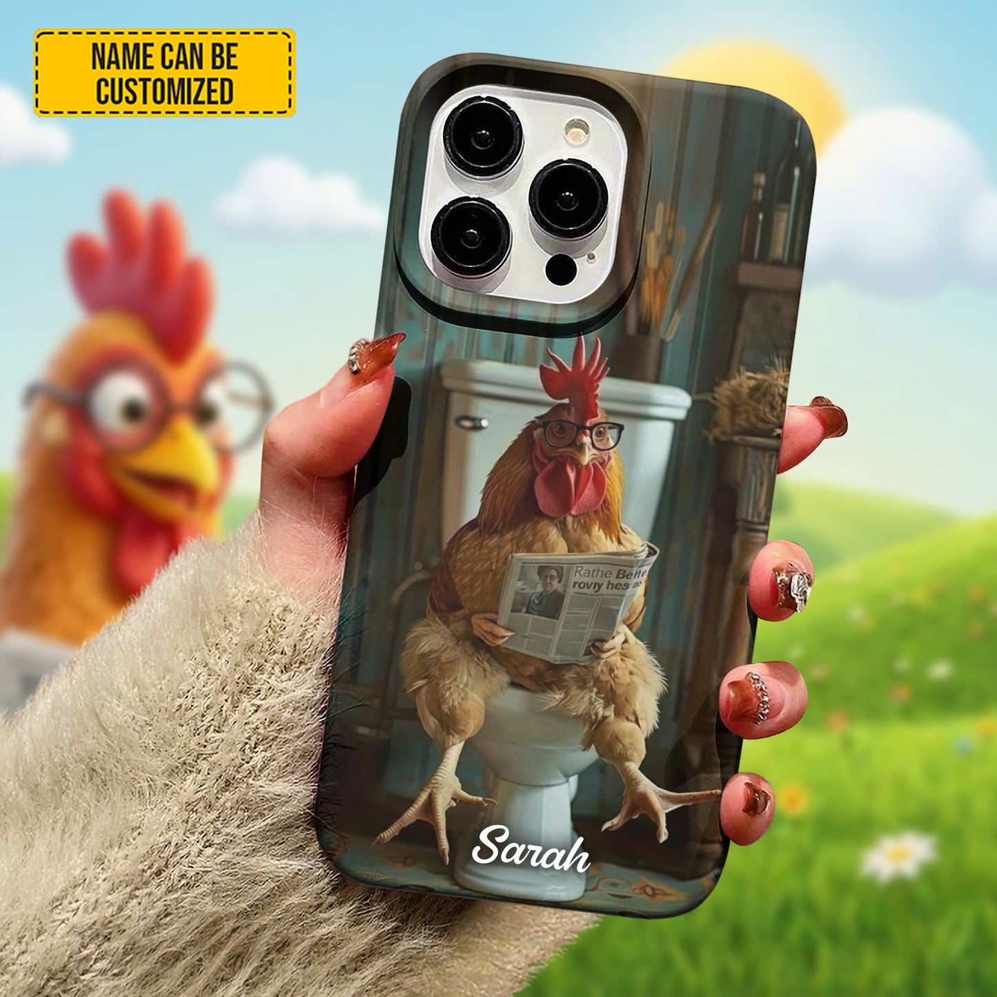 Personalized Funny Reading Chicken Phone Case