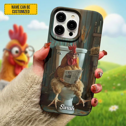 Personalized Funny Reading Chicken Phone Case