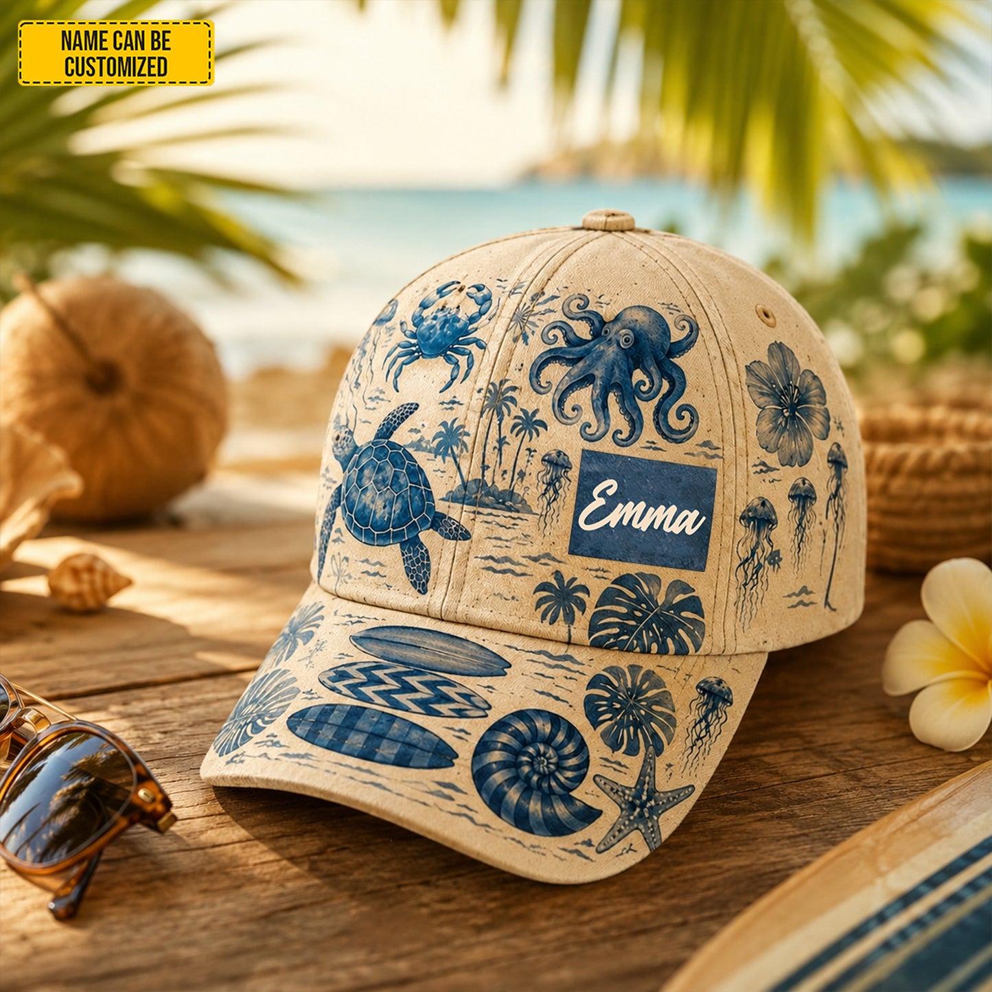 Ocean Animals Tropical Beach Hat Gift – Personalized Classic Cap