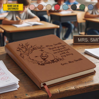 Personalized Thank You Teacher Leather Journal
