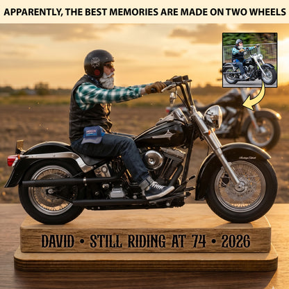 Still Riding Strong – Personalized Motorcycle Wood Plaque