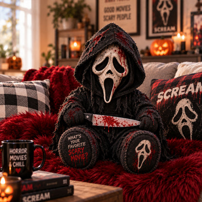 Ghostface Night Stalker Custom Shape Pillow – Creepy Halloween Collector Gift