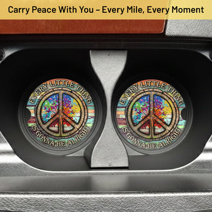 Hippie Every Little Thing is Gonna Be Alright Car Coaster