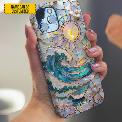 Personalized Sun & Ocean Stained Glass Phone Case