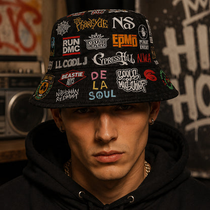 Classic Golden 80’s & 90’s Hip Hop All Over  Bucket Hat Version 4