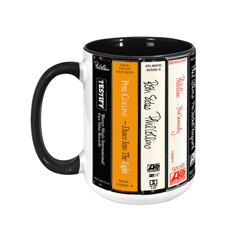 Phil Collins Albums Cassette Retro Collection Accent Mug