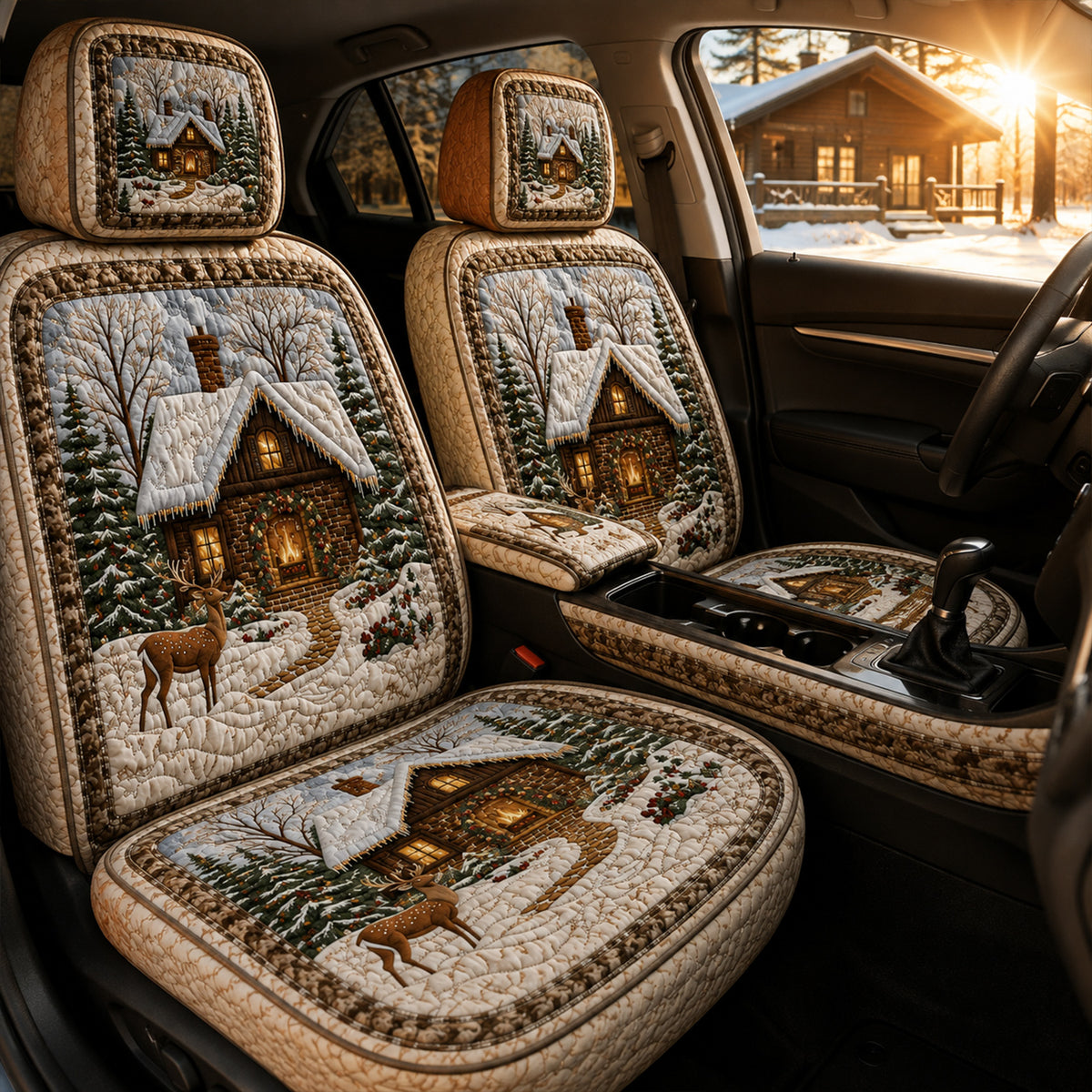 Cozy Christmas Cabin – Winter Wonderland Car Seat Covers