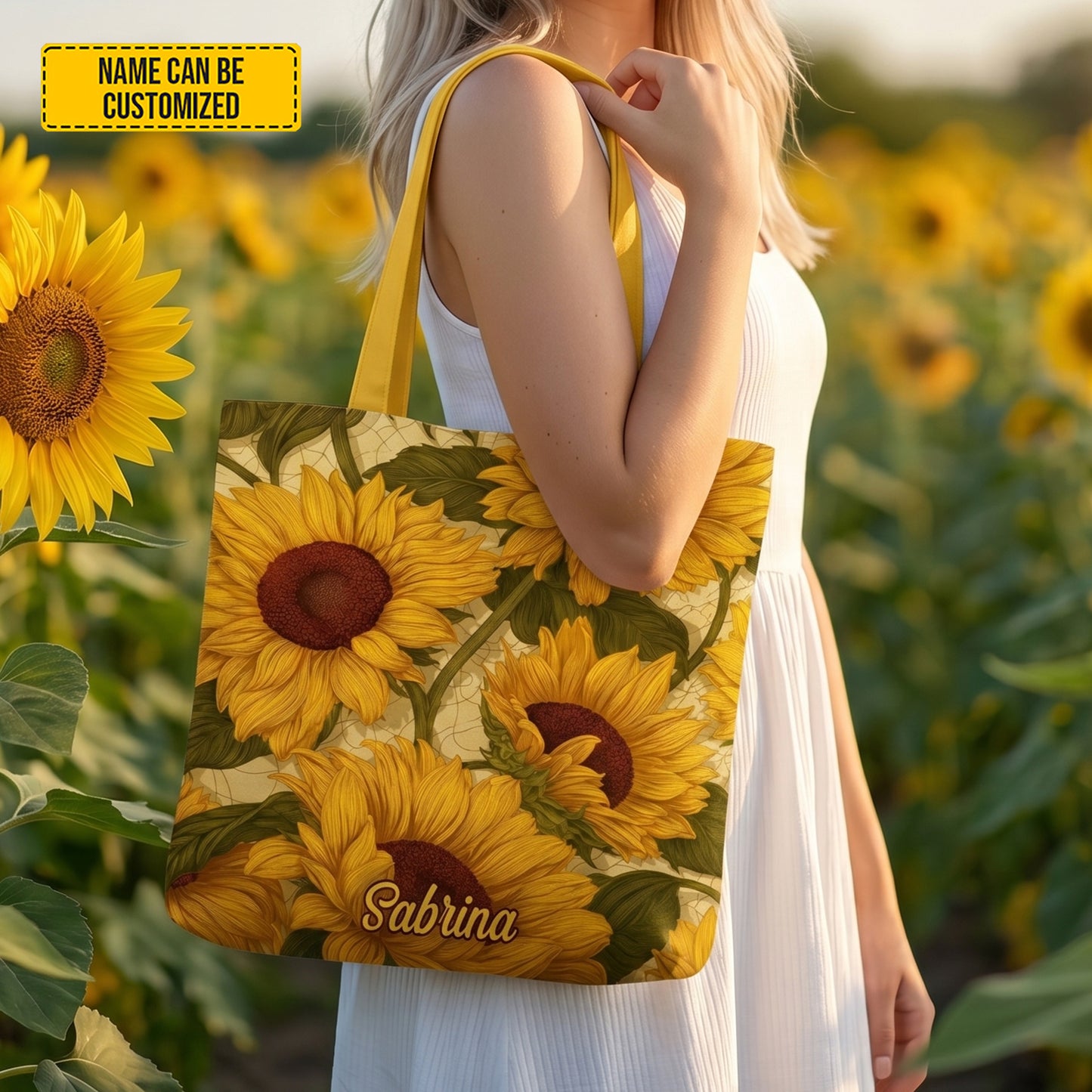 Personalized Beautiful Sunflowers Tote Bag