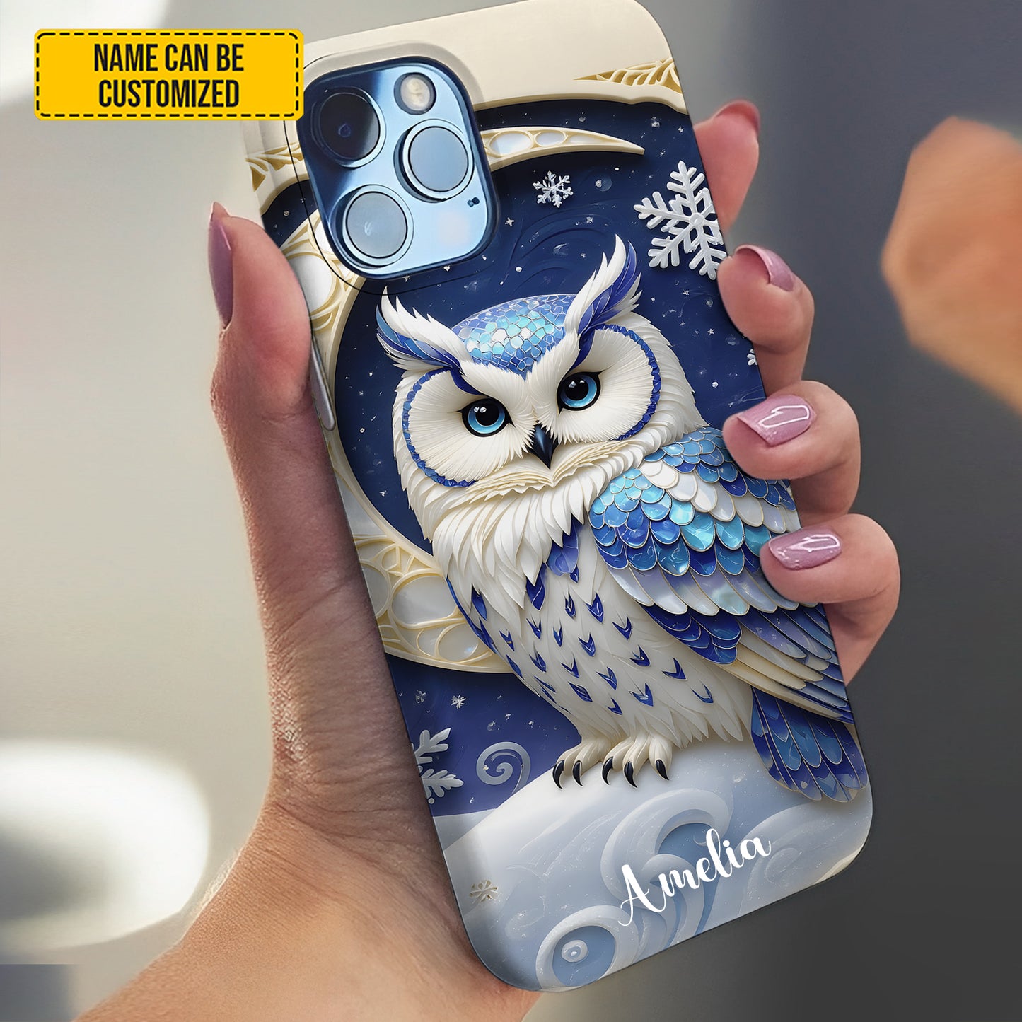 Personalized Winter Owl Phone Case