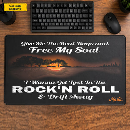 Rock ’N Roll & Drift Away – Personalized Classic Rock Desk Mat
