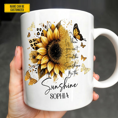 Sunflower Inspirational - Personalized Sunflower White Mug