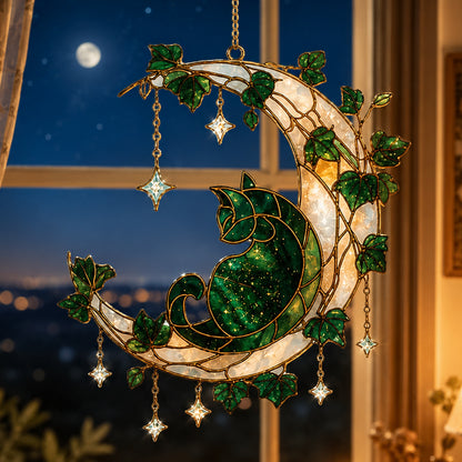 Magical Cat & Moonlight Acrylic Suncatcher