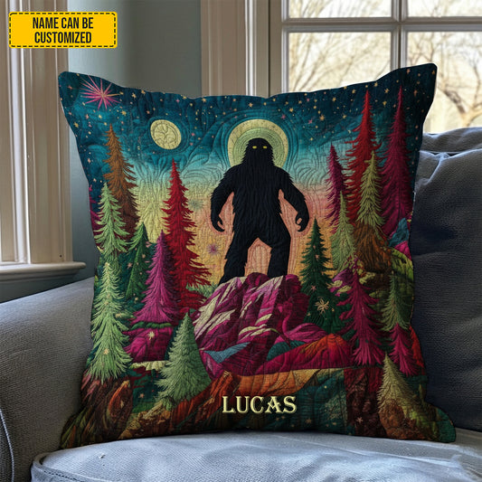 Personalized Bigfoot Forest Pillow